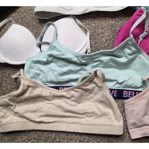 Girls Training Bras And Bralettes Lot Of 13 Athletic Activewear Comfort Justice - Picture 2 of 7